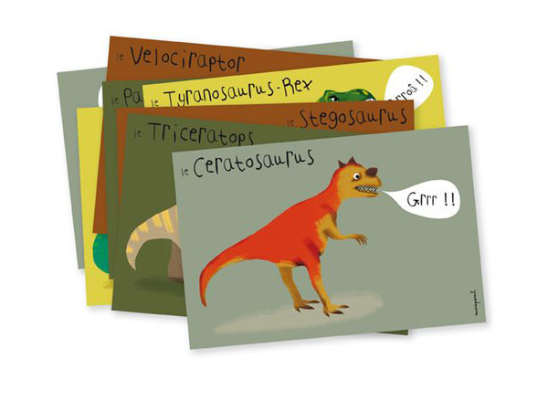 8 Cartes d'invitation "Dinosaures" - Pirouette Cacahouète