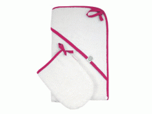 Cape de bain & gant de toilette, Rose