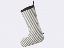 Chaussette de Noël rayures grises en coton - Ferm Living