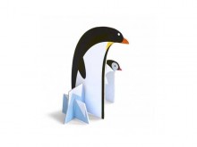 Carte popup en carton - Pingouin - Kidsonroof