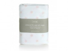 Housse de couette bébé bio + taie 'étoiles roses' - Littleheart