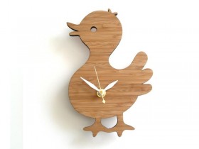 Horloge en bambou 'Baby Canard'