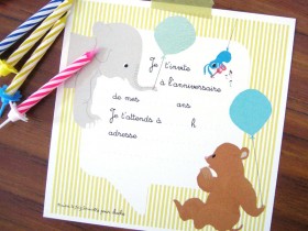 8 cartes d'invitation animaux | Garçons