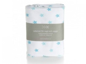 Housse de couette bébé bio + taie 'étoiles bleues' - Littleheart