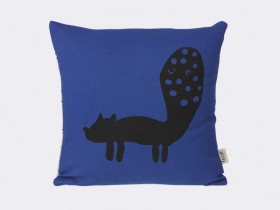 Coussin Renard bleu en coton biologique - Ferm Living