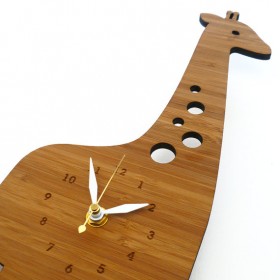 Horloge en bambou 'Modern Giraffe'