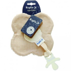 Doudou Sucette Fleur Brun Naturel en coton biologique - Keptin-Jr