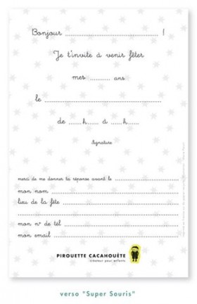 8 invitations en papier recyclé 'gentils martiens'